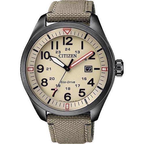 Image of mat IP sort Miltary quartz med Eco-Drive Herre ur fra Citizen